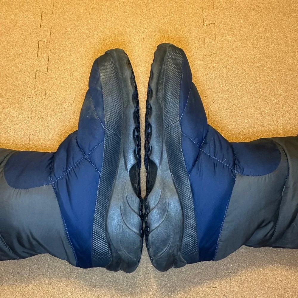 The North Face Nuptse Bootie Men 10 Navy Blue 700 Down Winter Snow Boot 9L3 TB1Y